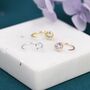 Sterling Silver Crystal Cz Huggie Hoop Earrings, thumbnail 2 of 12