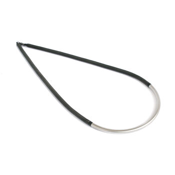 Curved Arched Tube Necklace, 3 of 4