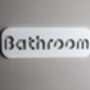 Luxury Bathroom Door Sign – White Acrylic, Waterproof, Self Adhesive, Modern Bathroom Sign, Stylish Door Decor, Elegant Bathroom Wall Sign, Contemporary Bathroom Entrance Sign, thumbnail 1 of 5