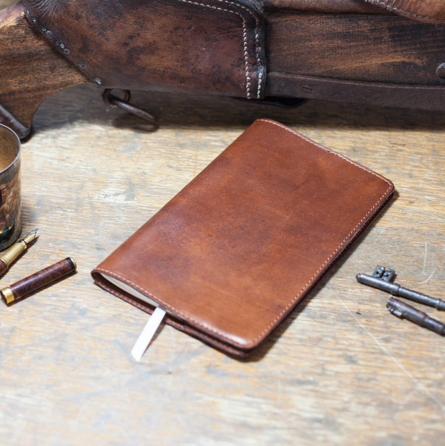 personalised leather bound moleskine notebook by tanner bates