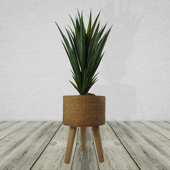 Woven Effect Composite Planter With Stand Large, 7 of 8