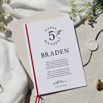 Luxury Personalised Birthday Card With Poem For Baby 1st 2nd 3rd Birthday, 5 of 8