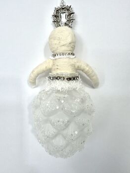 Frosted Pinecone Girl Christmas Decoration, 5 of 6