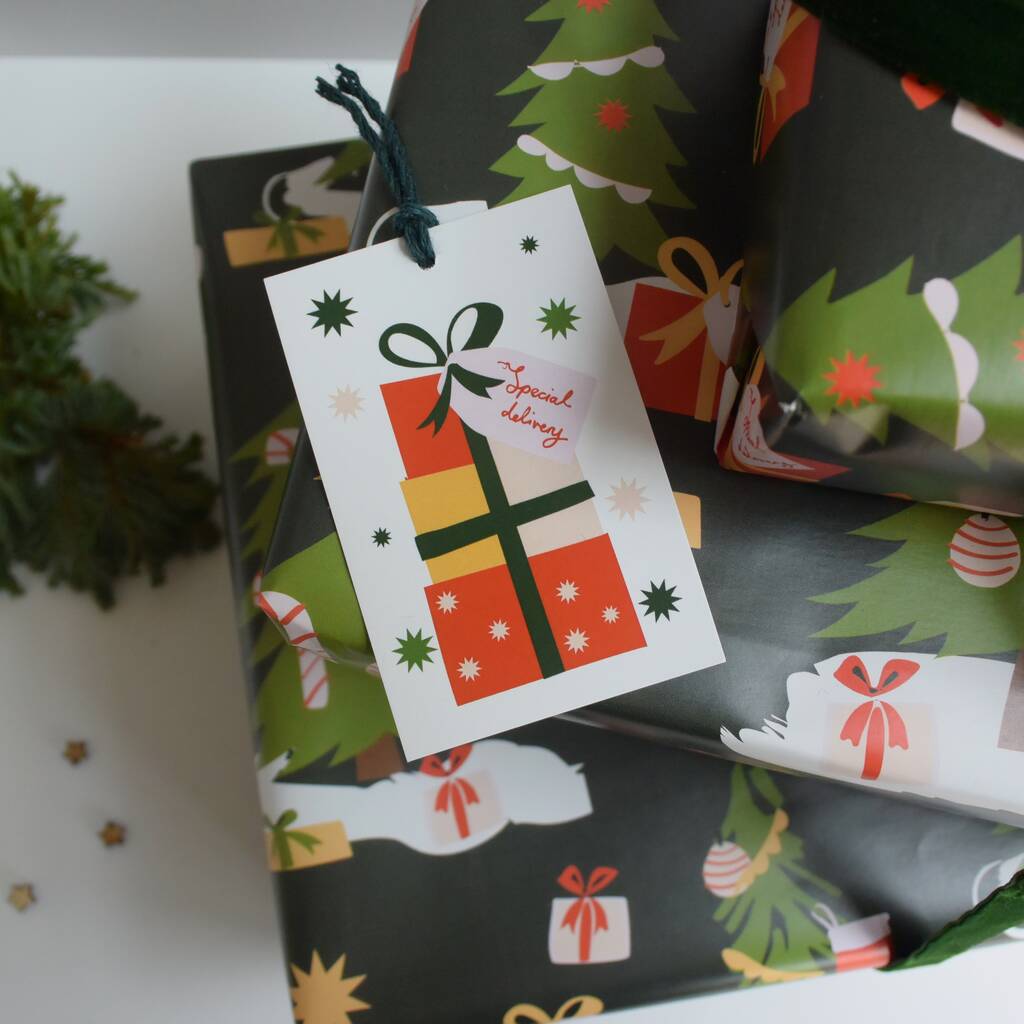 Retro Style Christmas Tree And Stocking Wrapping Paper By Paper And Inc | notonthehighstreet.com