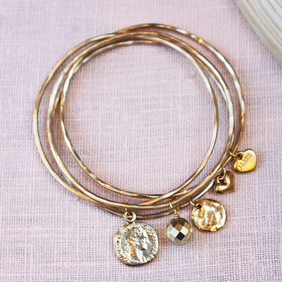 Coin Stacking Bangles By Jamie London | notonthehighstreet.com