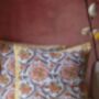 Yellow Ochre Block Printed Cushion Cover Set Of Two, thumbnail 2 of 3