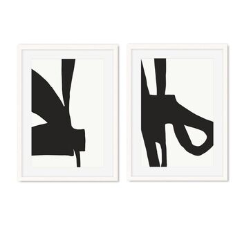 Black And White Line Art Print Set Of Two Framed Art, 4 of 4
