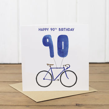 90th Birthday Bike With Balloons Card, 2 of 2