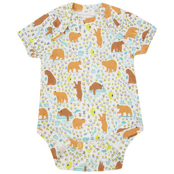 Two Pack Bear Theme Baby Bodysuit | Certified Organic, 4 of 12