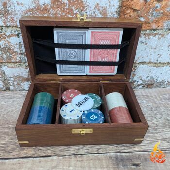Wooden Mini Game Night Poker Set, 5 of 7