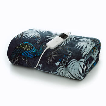 Peacocks Teal Electric Heated Sherpa Throw 140x180cm, 3 of 3