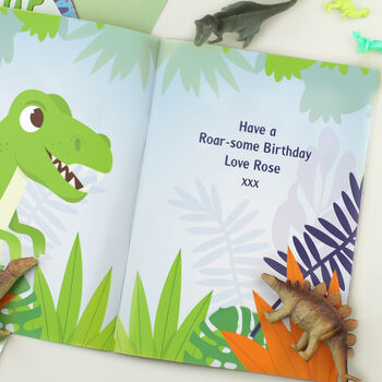 Personalised Dinosaur Adventure Story Book Gift, 3 of 8