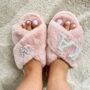 Personalised Womens Pearl Slippers With Initials, thumbnail 5 of 6