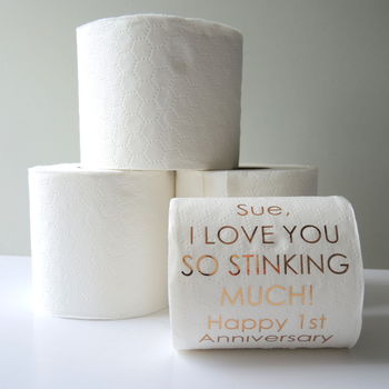 Personalised 1st Anniversary Paper Toilet Roll, 3 of 4