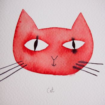 Handmade Watercolour Personalised Cat Painting Card, 5 of 12
