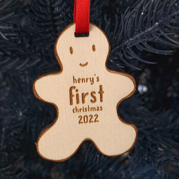 Baby First Christmas Personalised Tree Decoration, 2 of 4