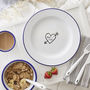 Personalised Carved Heart Enamel Plate, thumbnail 2 of 3