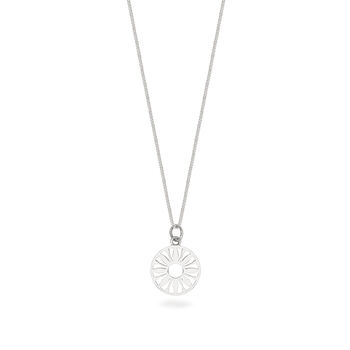 Flower Power Token Charm Necklace Sterling Silver, 3 of 9
