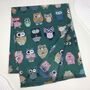 Colourful Owl Print Scarf, thumbnail 5 of 9