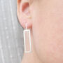 Recycled Silver Frame Threader Earrings, thumbnail 1 of 4