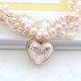 Pale Pink Murano Heart Statement Necklace, thumbnail 2 of 6