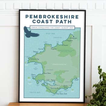 Personalised Pembrokeshire Coast Path Map Art Print, 5 of 10
