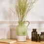 Personalised Green And White Ceramic Jug Vase, thumbnail 1 of 9
