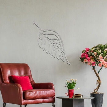 Minimalist Metal Botanical Leaf Wall Decor Gift For Home, 9 of 11