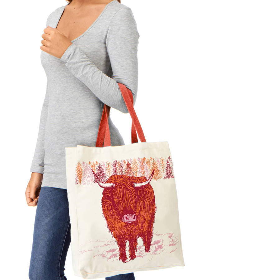 highland cow canvas tote bag by cherith harrison | notonthehighstreet.com