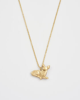 Resting Fawn Gold Chain Necklace, 4 of 8