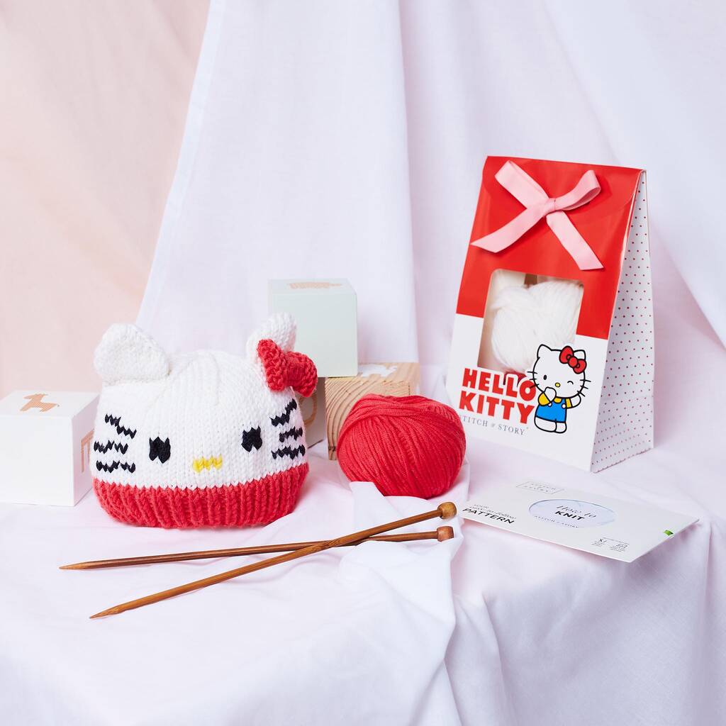 Knit Your Own Hello Kitty Mini Hat Knitting Kit By Stitch & Story