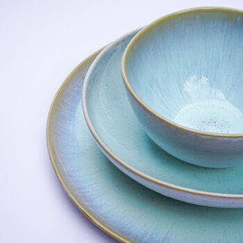 Handmade Large Ceramic Neptune Glaze Dinner Plate, 8 of 9