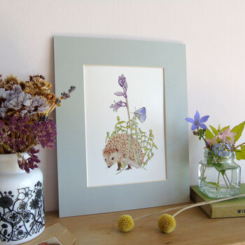 Hedgehog And Bluebell A5 Giclee Fine Art Print, 5 of 12