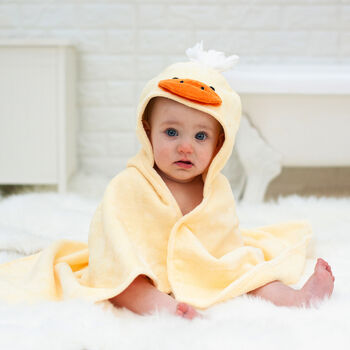Personalised Cuddly Duck Baby Towel Gift Set, 2 of 9