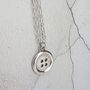 Silver Button Pendant With 18' Silver Chain, thumbnail 5 of 10