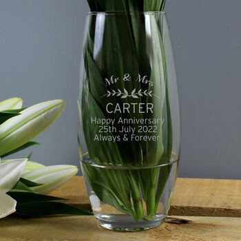 Personalised Mr And Mrs Classic Bullet Vase Wedding Gift, 2 of 4