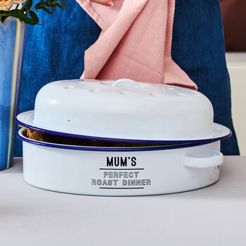 Personalised Enamel Roasting Dish With Lid, 5 of 5