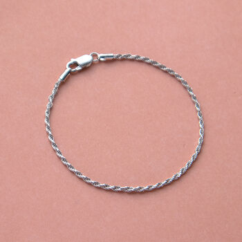 Personalised Sterling Silver Twisted Rope Bracelet, 3 of 6