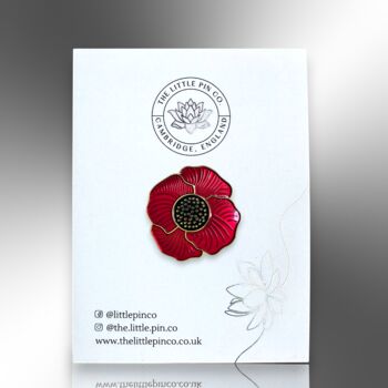 Red Remembrance Poppy Flower Lapel Pin, 4 of 8