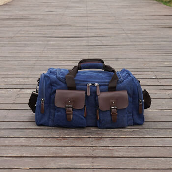 Large Canvas Holdall With Front Pocket, 2 of 12