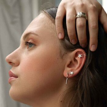 Sterling Silver Solid Star Stud Earrings, 8 of 9