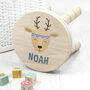 Personalised Cute Deer Kids Wooden Stool, thumbnail 1 of 6