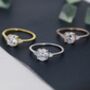 One Carat Cz Ring In Sterling Silver Plain Ring Band, thumbnail 1 of 11