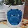 Blue Plaque Personalised Plant Pot Gift, thumbnail 2 of 4