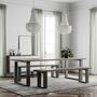Holborn Grey U Shaped Stainless Steel Legs Dining Table, thumbnail 6 of 8
