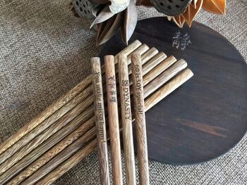 Personalised Wooden Chopsticks Wedding Favours Gift, 5 of 12