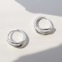 Sterling Silver Braided Huggies, thumbnail 2 of 10
