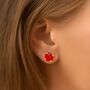 Ruby Red Swarovski Crystal Stud Earrings, thumbnail 6 of 6