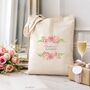 Personalised Floral Bridesmaid Tote Bag Gift, thumbnail 4 of 6