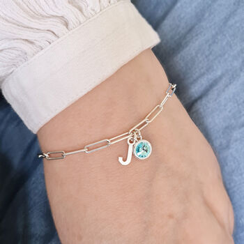 Personalised Birthstone Bracelet Sterling Silver, Jenna, 2 of 5